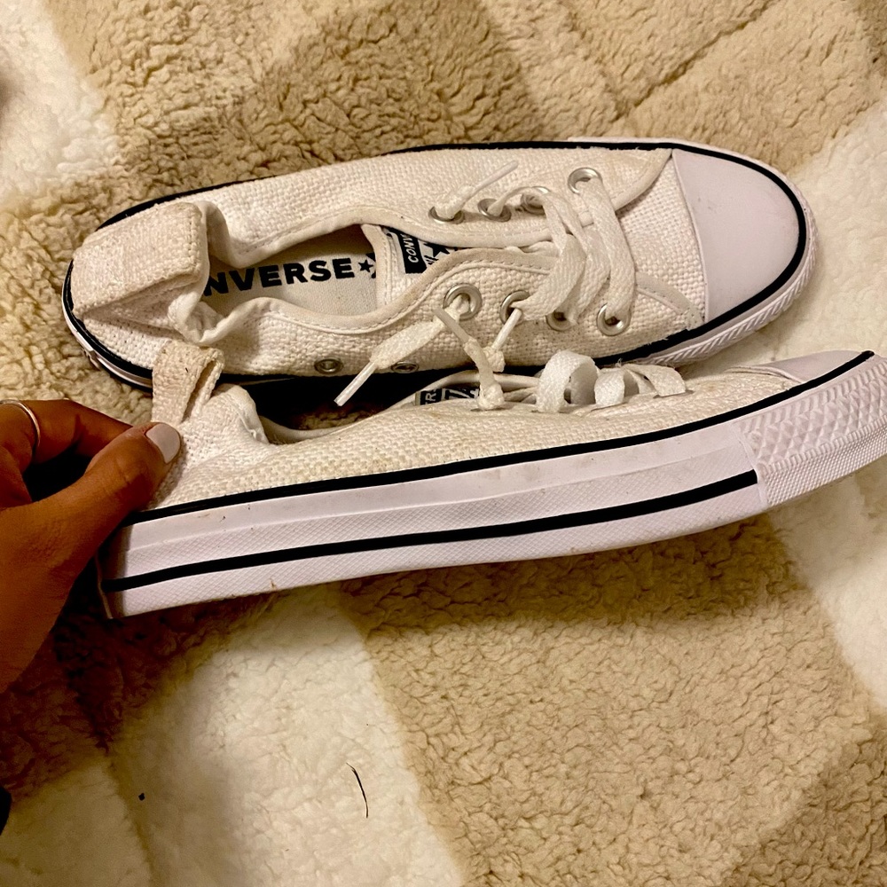 White Converse chuck taylor shoreline Knit slip
